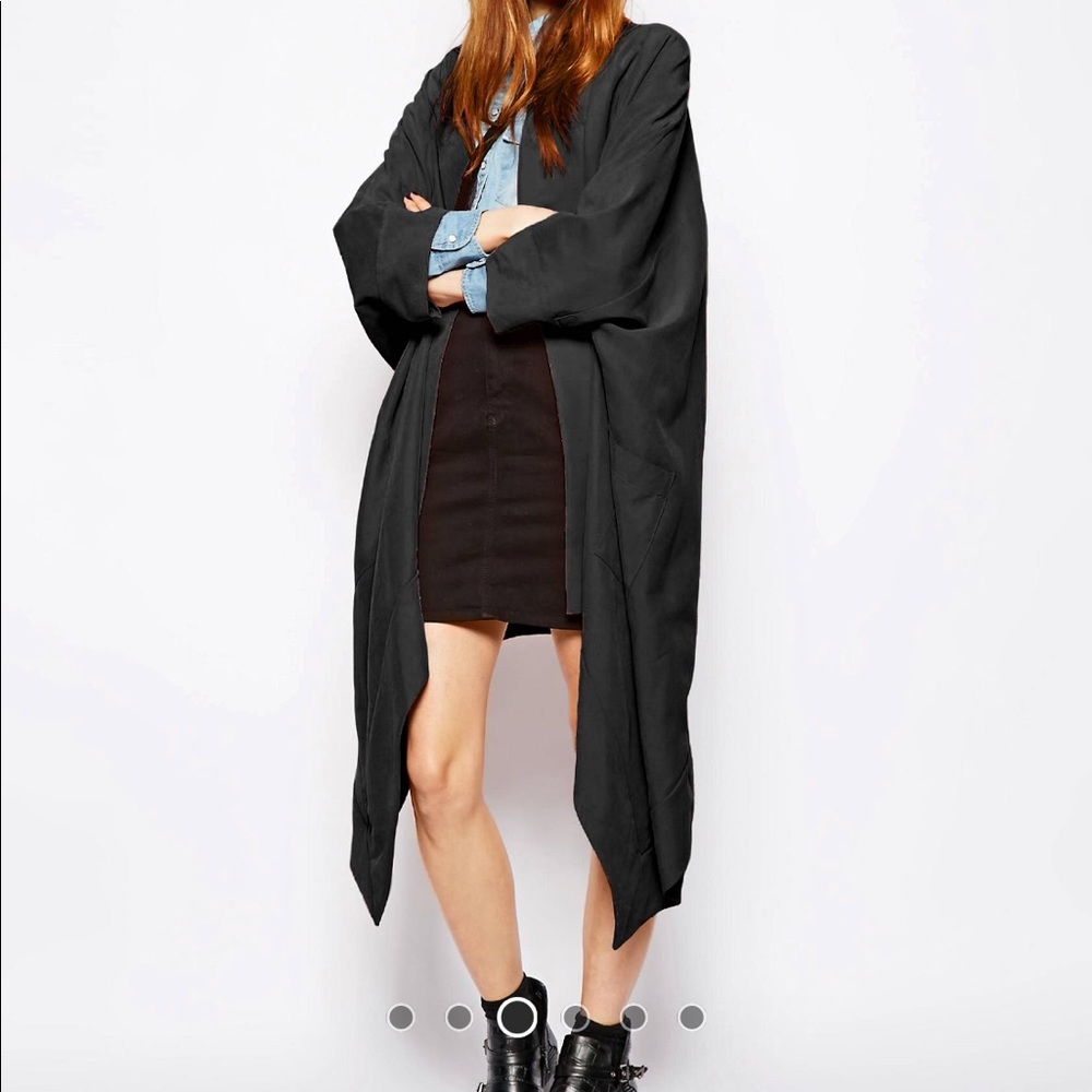 ASOS Drapey Long Line Kimono in black